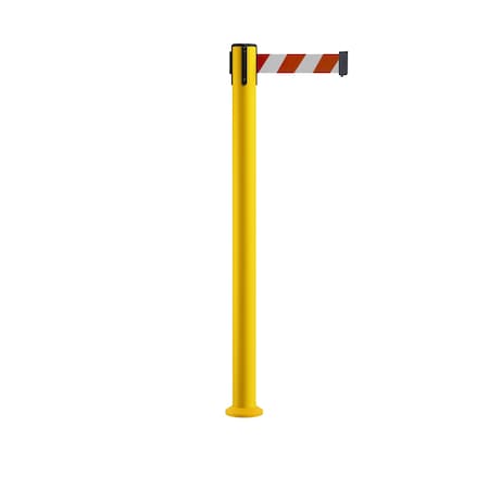Stanchion Belt Barrier Fixed Base Yellow Post 7.5ftRed/White Belt